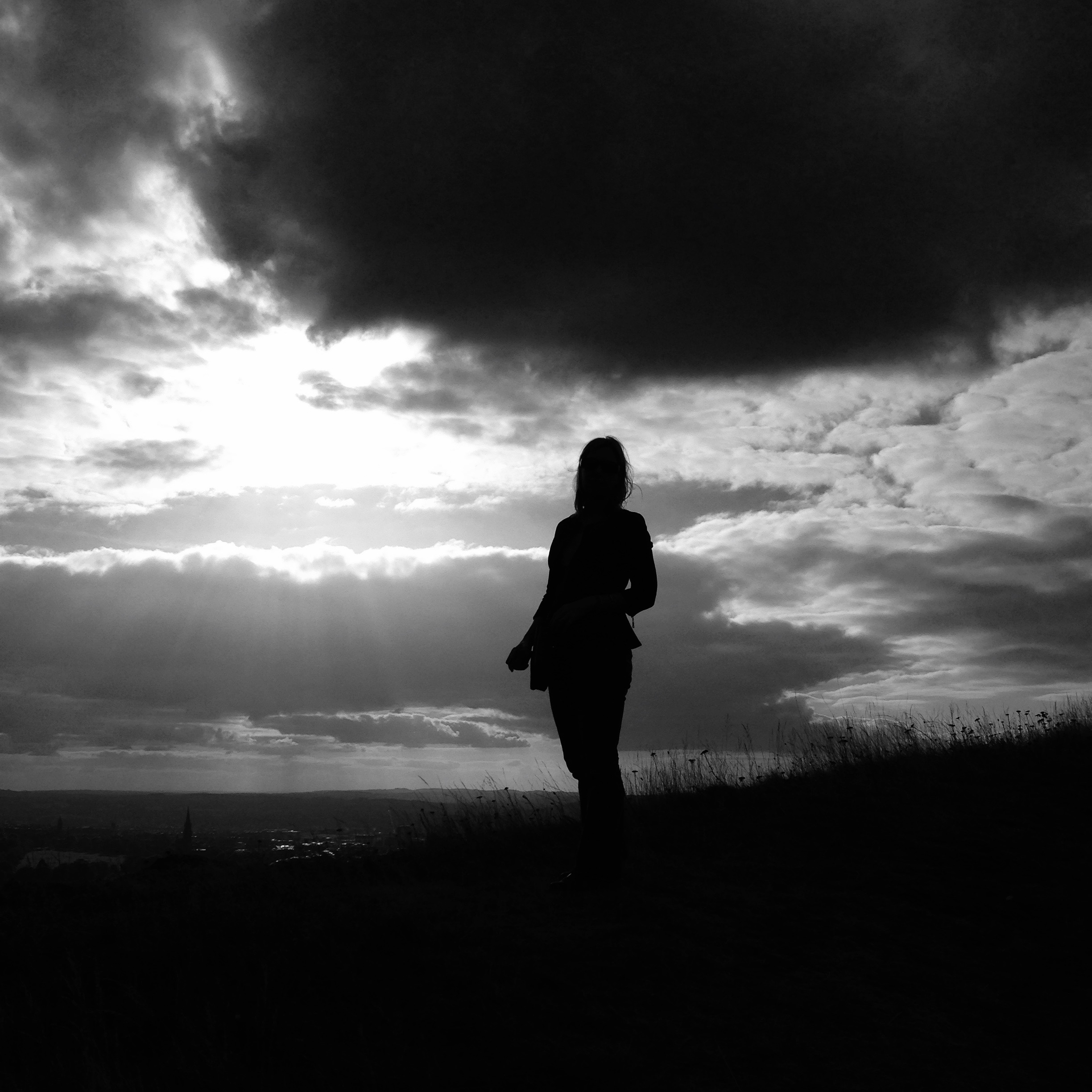 woman looking over Edinburgh